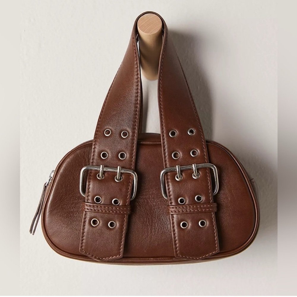 Free People Chocolate Mini Bag with Buckle Detail